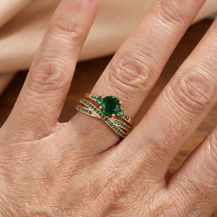 Emerald Duo Ring Set
