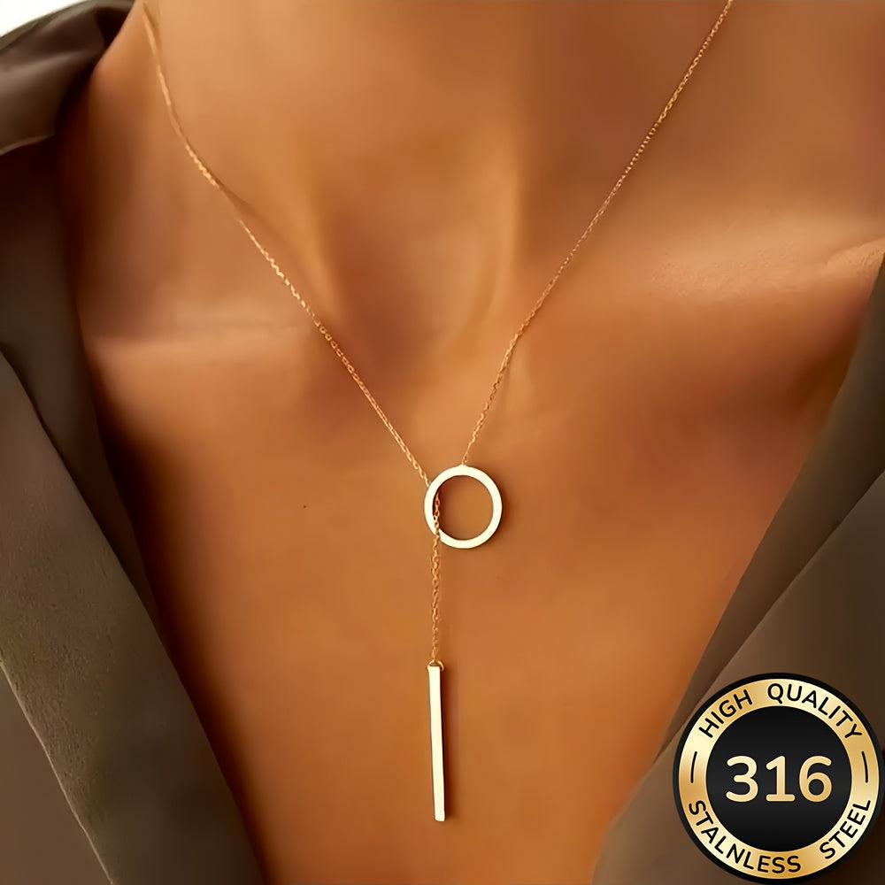 Moderne goudkleurige Y-ketting van roestvrij staal