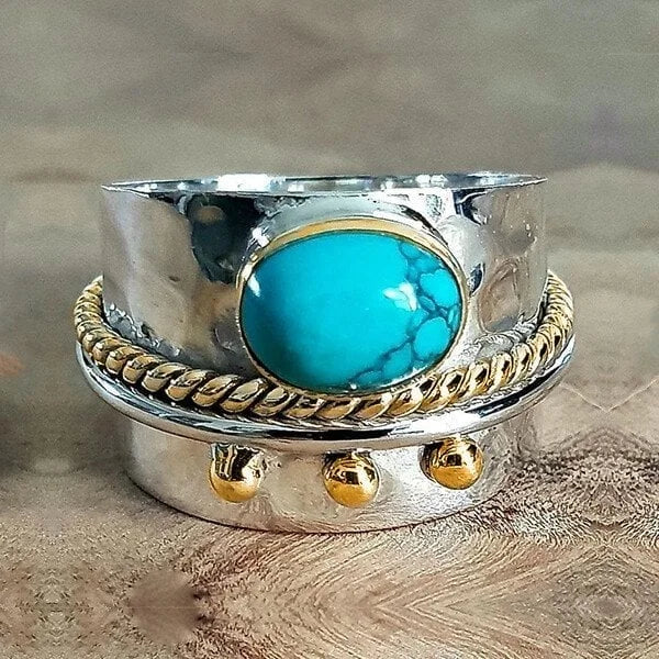 Elegante brede turkooizen ring