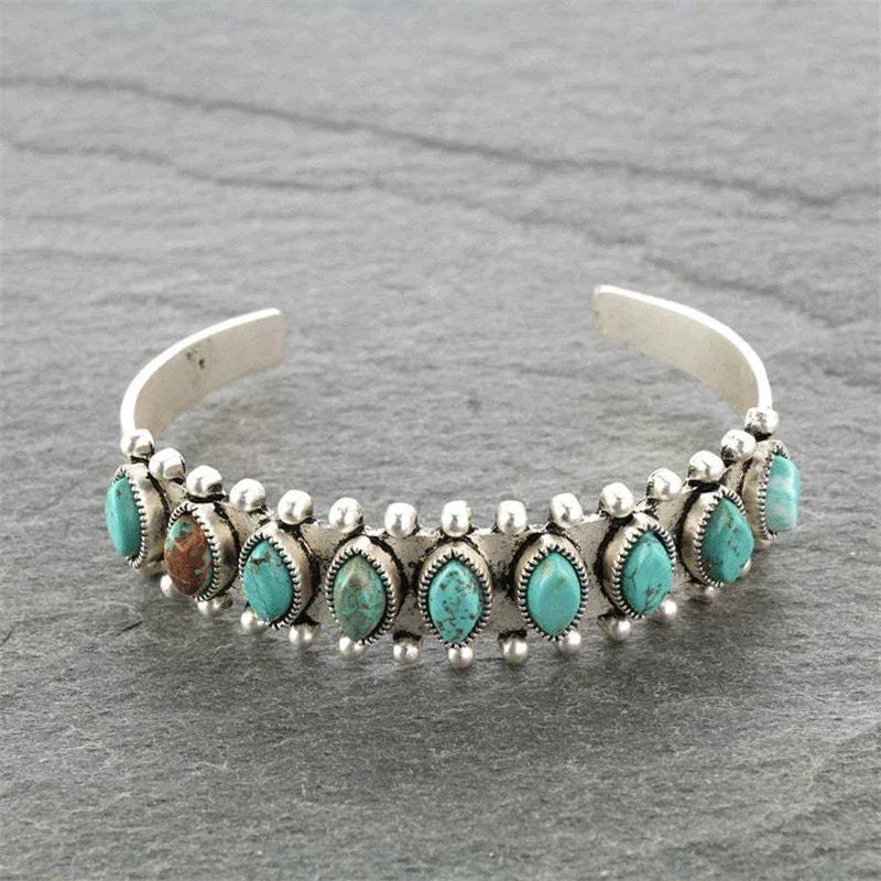 Vintage armband met turkooizen steen