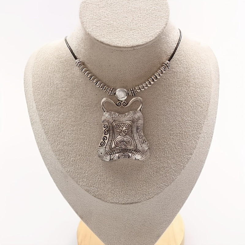 Vintage antieke geometrische tribal ketting met hanger