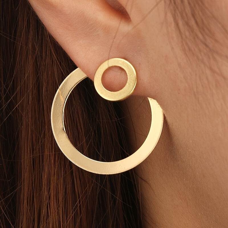 Minimalistische geometrische oorhangers met dubbele cirkel