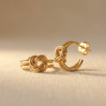 Vintage Boho Double Hoop Knotted Earrings