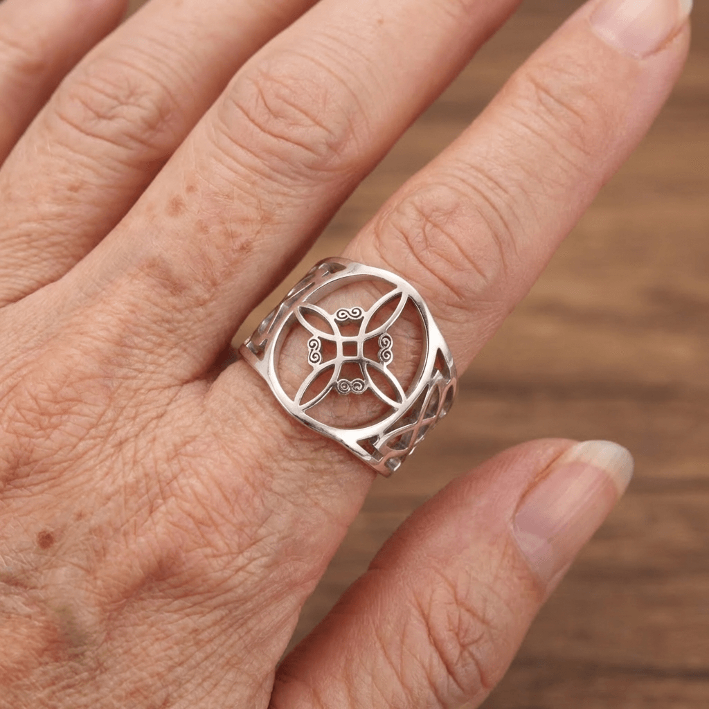 Vintage Stylish Cross Celtic Button Ring