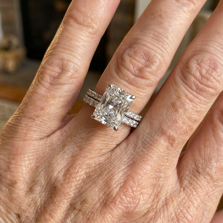 Elegant 2-Piece Classic Zirconia Ring Engagement & Wedding Band Set