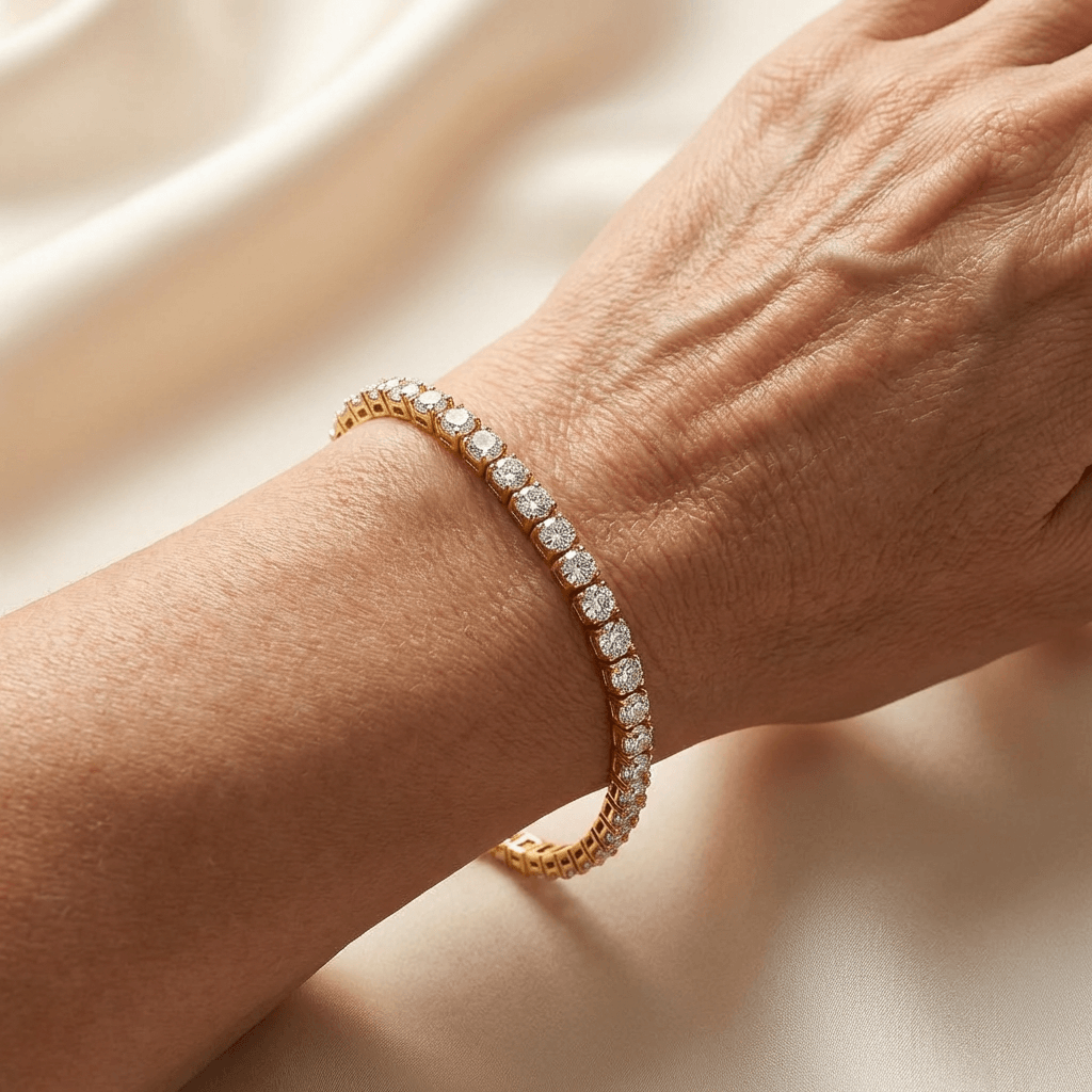 Elegante vergulde verstelbare tennisarmband met zirkonia diamant