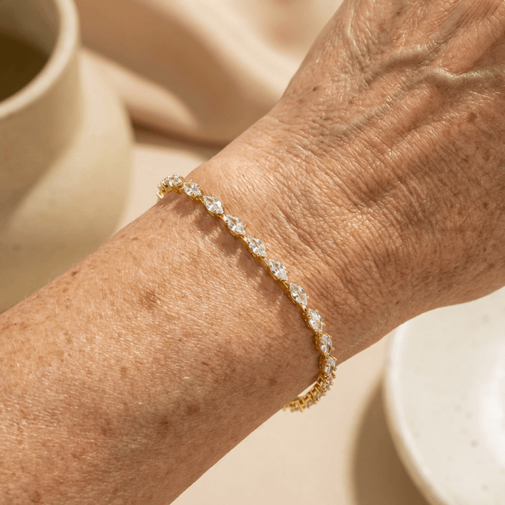 Elegant Zirconia Diamond Gold Plated Tennis Bracelet