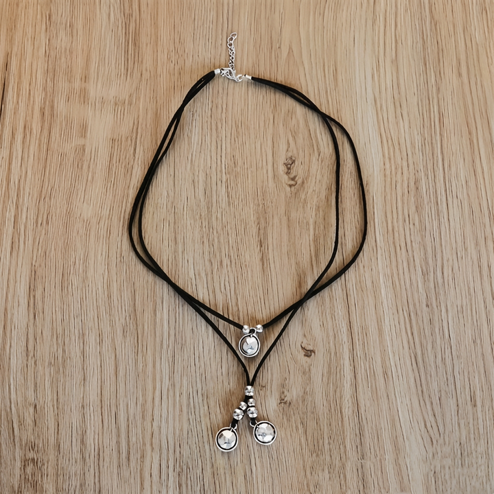 Vintage Zinc Alloy Double Layer Pendant Choker Necklace