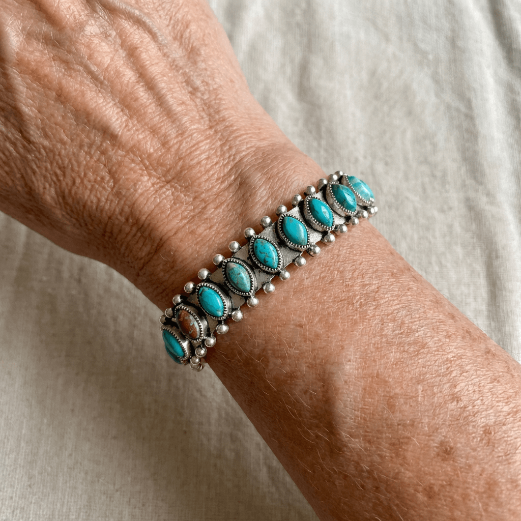 Vintage armband met turkooizen steen