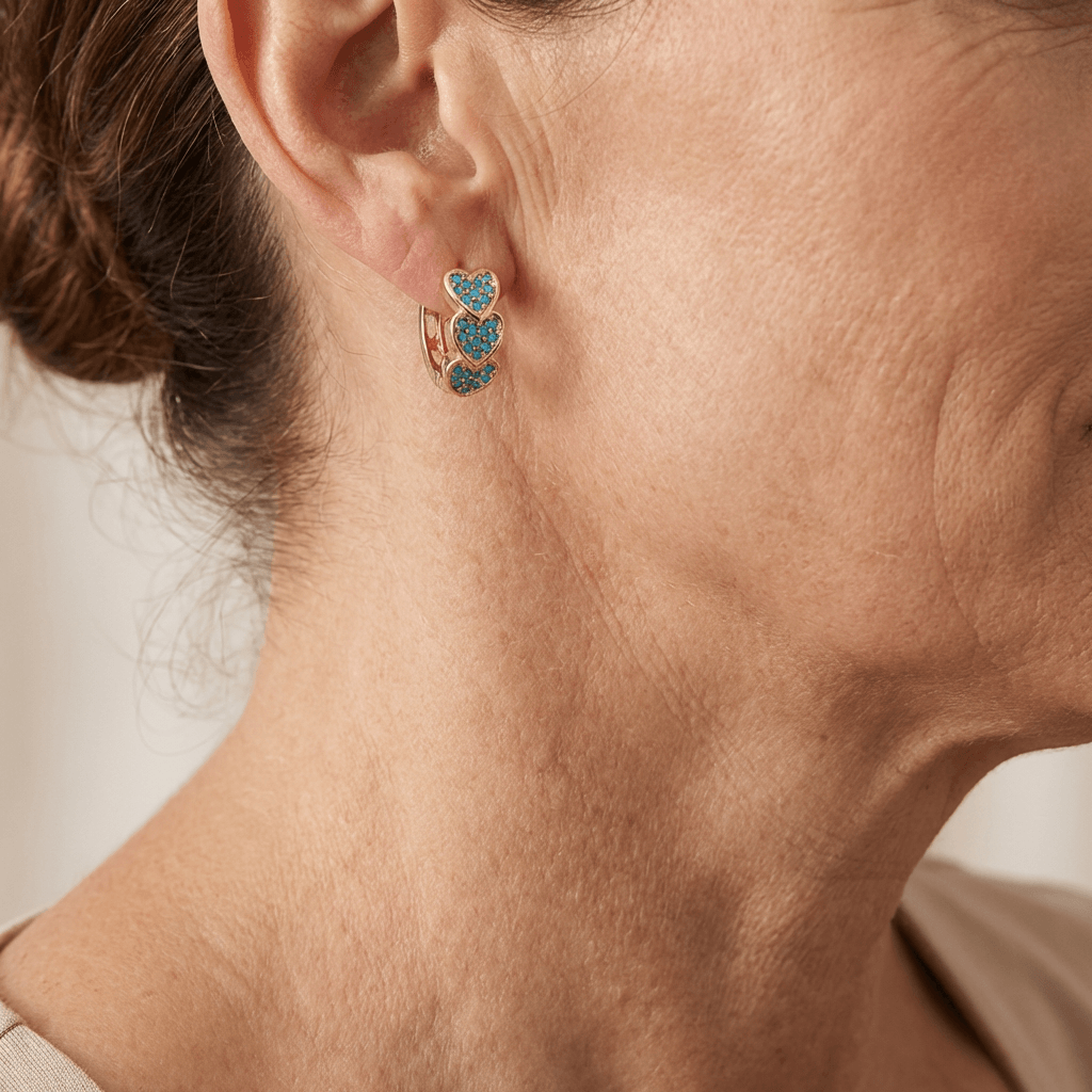 Elegante oorringen met hartvormig turkooizen ontwerp