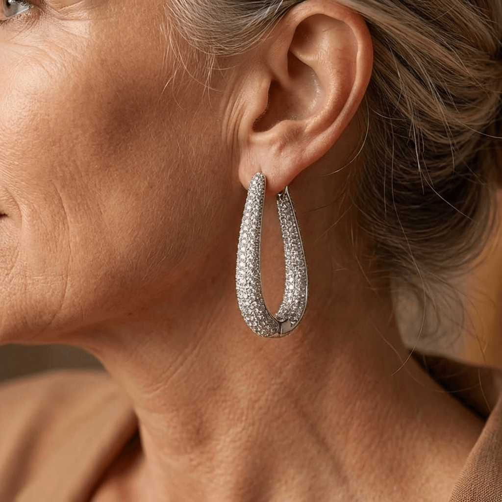 Elegante oorring met synthetische zirkonia