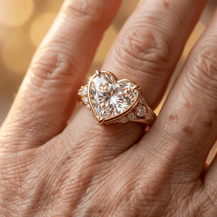 Heart Crown Halo Ring