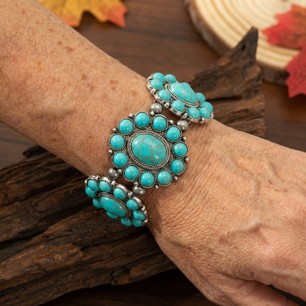 Elegante vintage etnische turkooizen armband