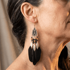 Bohemien overdreven retro stijl veer oorbellen