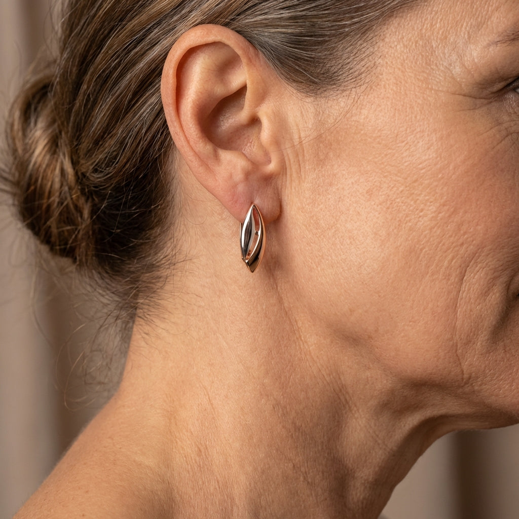 Elegant golden shield earrings