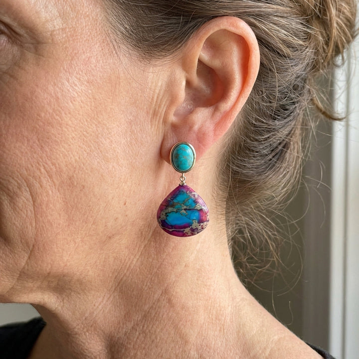 Bohemian Handcrafted Emperor Jasper Earrings