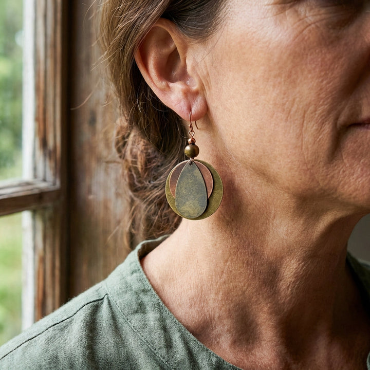 Bohemian Round Water Drop Shape Dangle Earrings