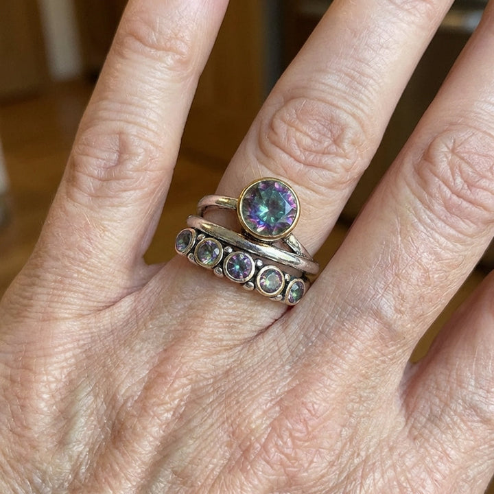 Elegant Bohemian Artistic Cubic Zirconia Inlaid Ring