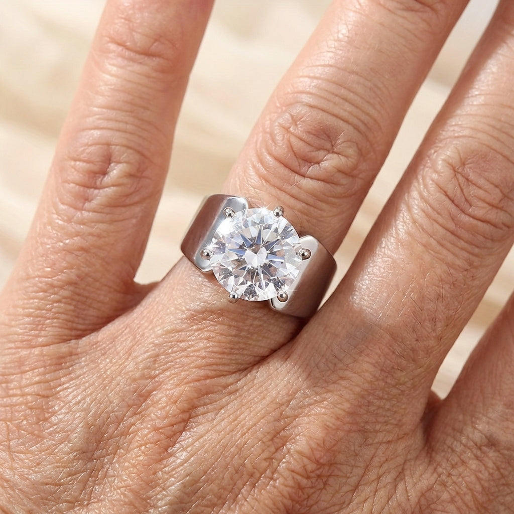Bohemien zirkonia brede band ring