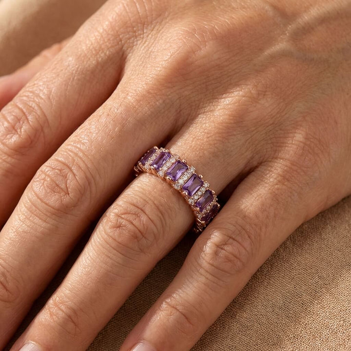 Vintage Palace Style Full Circle Purple Zirconia Ring