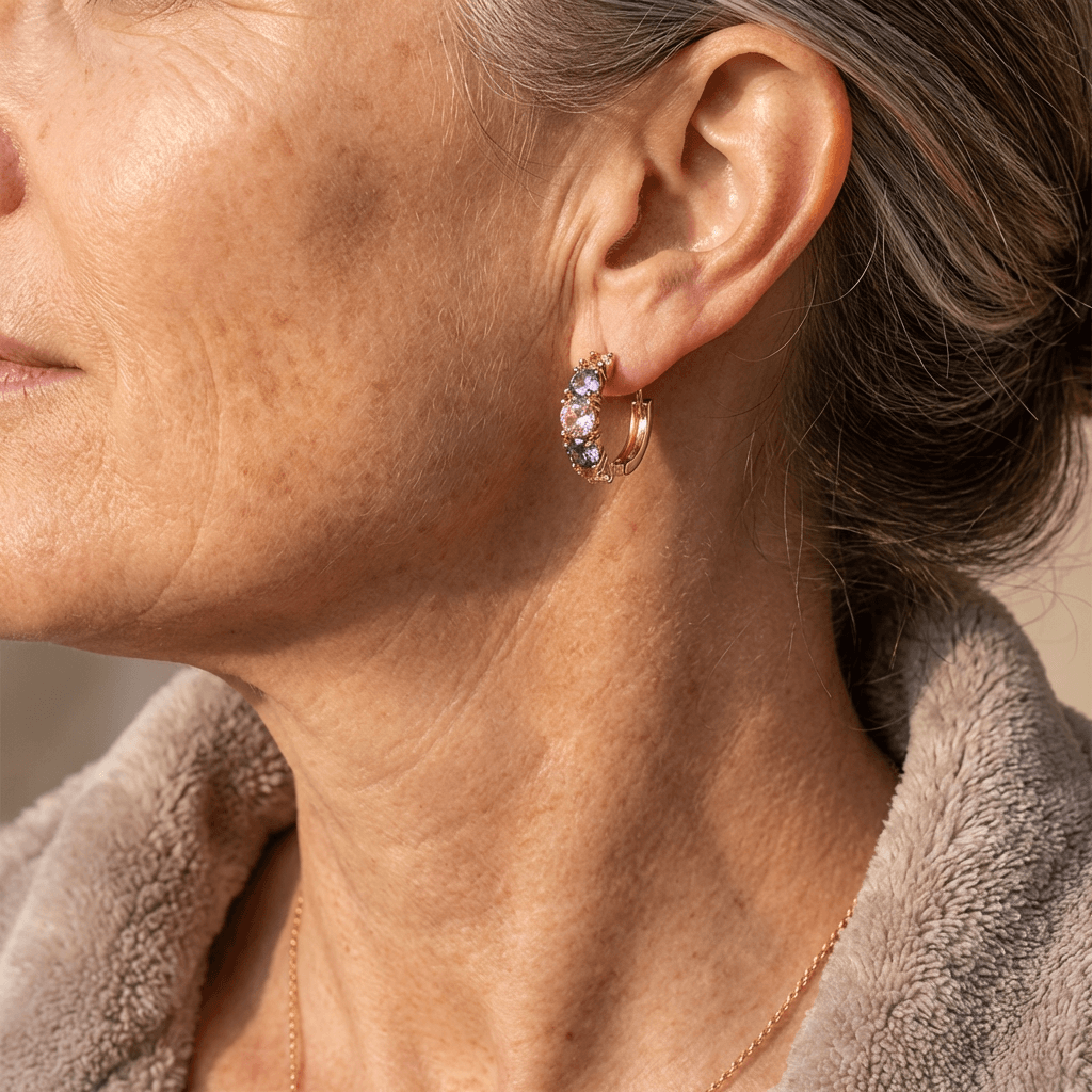 Elegante oorringen met kleurrijke zirkonia in vintage stijl