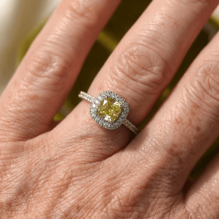 Vintage Style Adjustable Open Design Olive Green Zirconia Ring