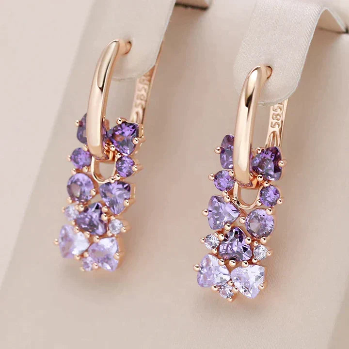 Elegante oorbellen met paarse zirkonia
