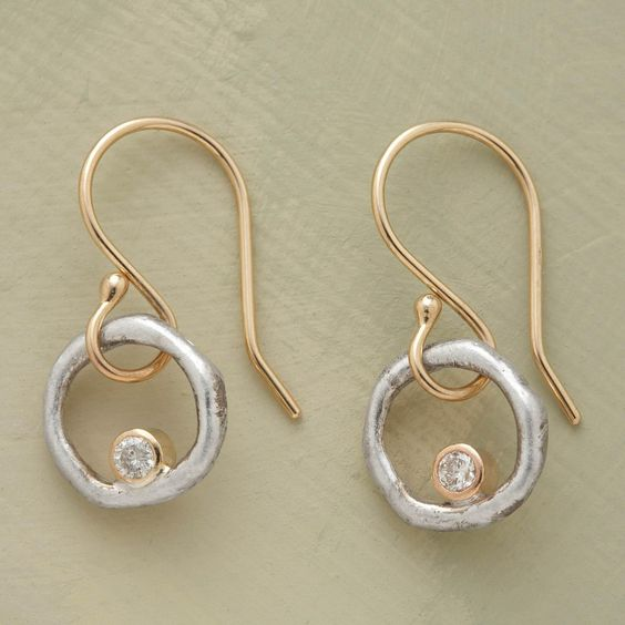 Retro goud- en zilverkleurige oorbellen