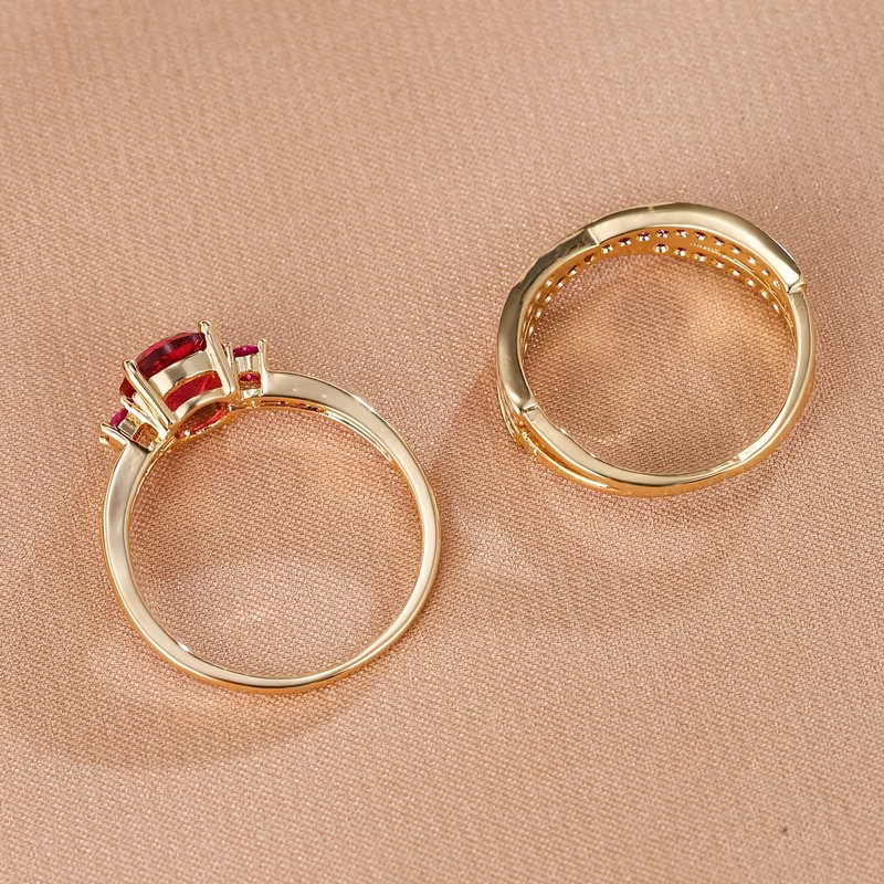 Smaragd duo ringenset