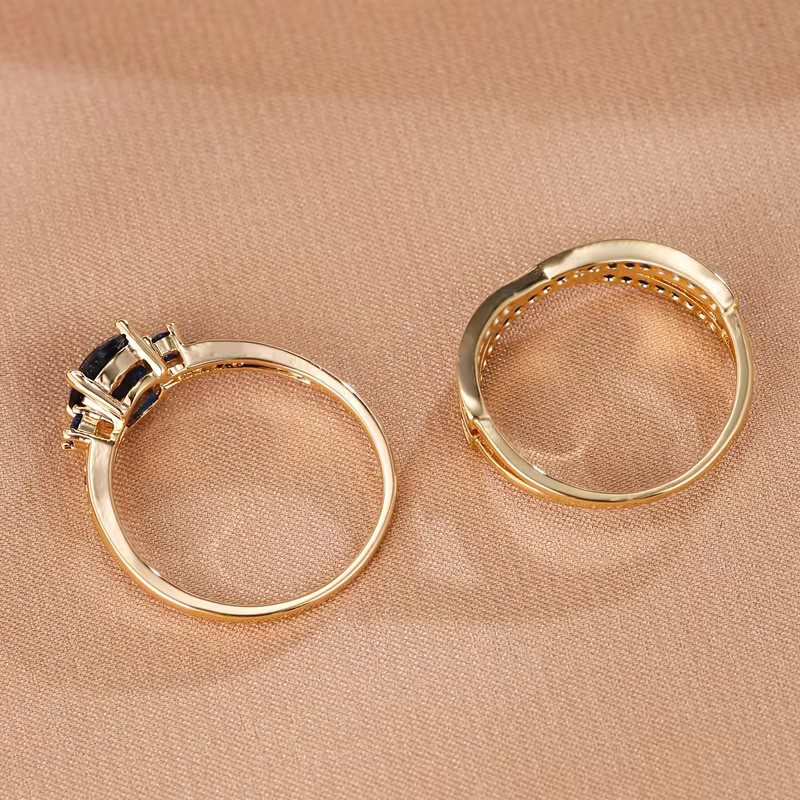 Smaragd duo ringenset