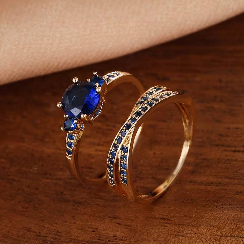 Smaragd duo ringenset