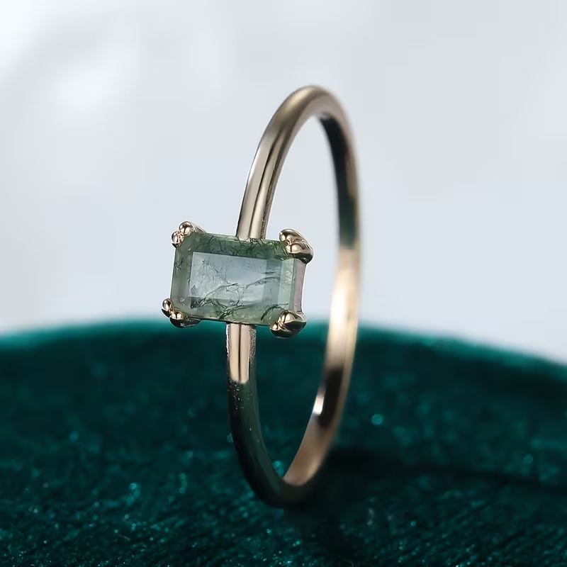 Mosagaat steen fijne ring