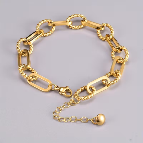 Vintage goudkleurige armband met gedraaide schakels