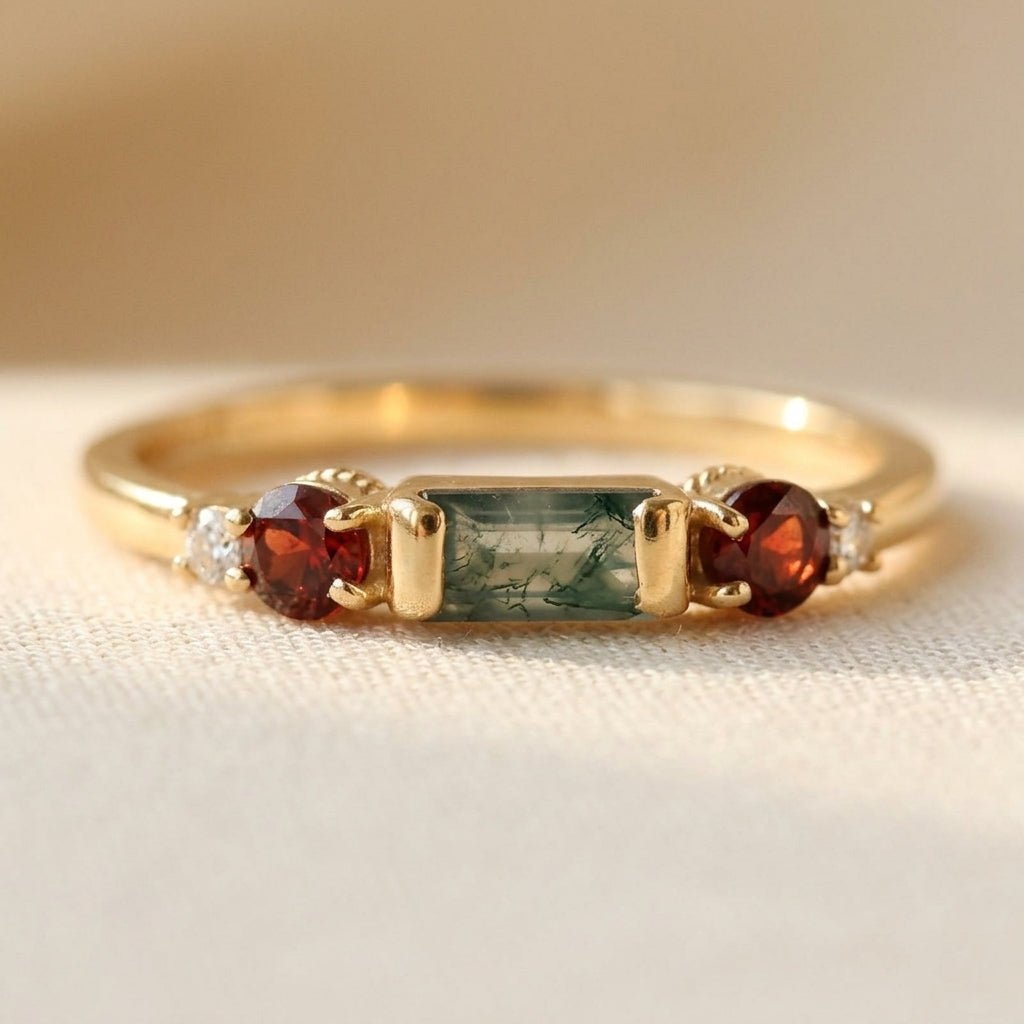 Elegante ring met rode zirkonia