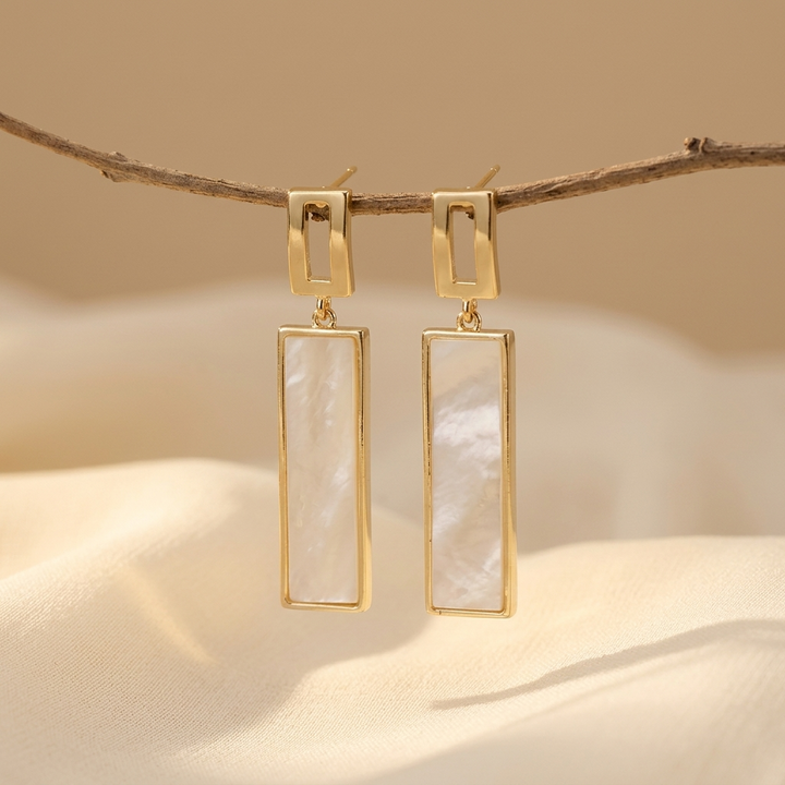 Acrylic Drop Earrings Gold Plated