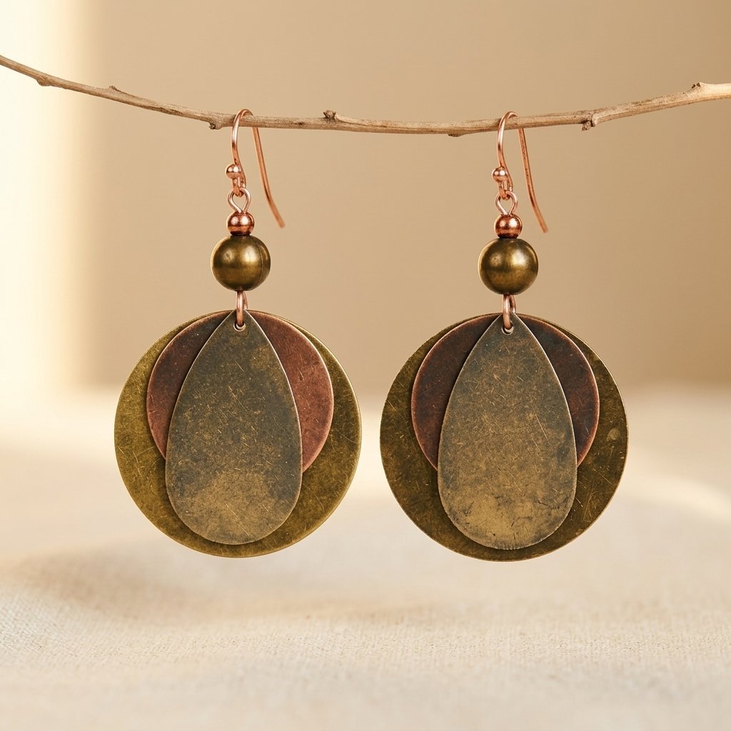 Bohemien vintage waterdruppelvormige oorbellen