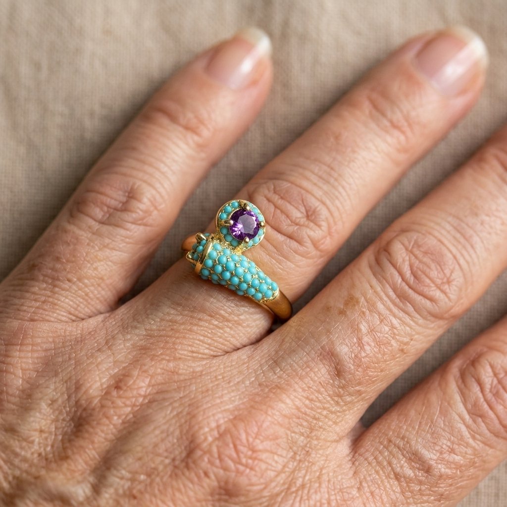 Turkooizen minimalistische ring