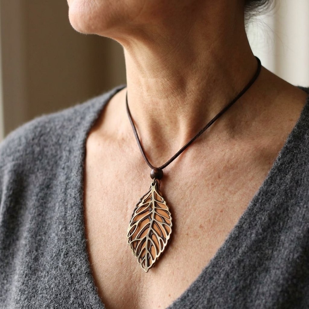 Boho vintage imitatieleren hanger