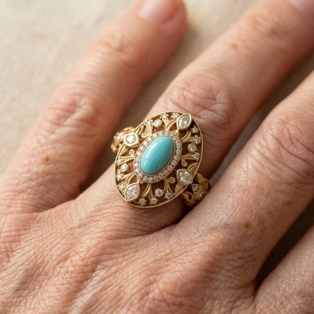 Turquoise Zirconia Ring