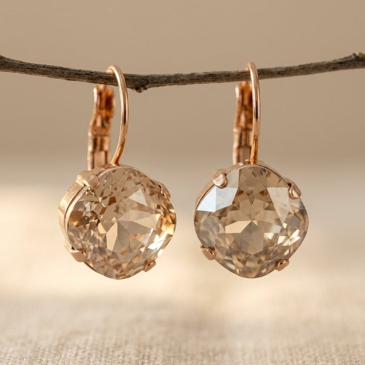 Vintage Zirconia Rose Gold-Tone Finish earrings
