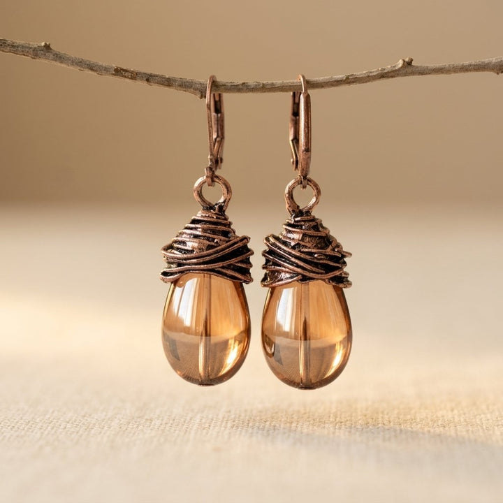 Boho Handcrafted Distressed Metal Wrap Earrings