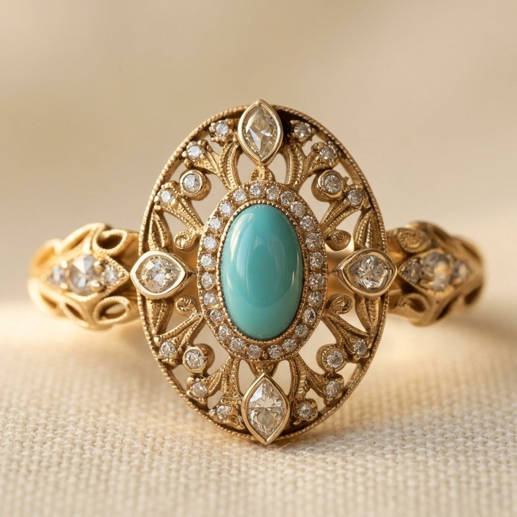 Turkooizen zirkonia ring