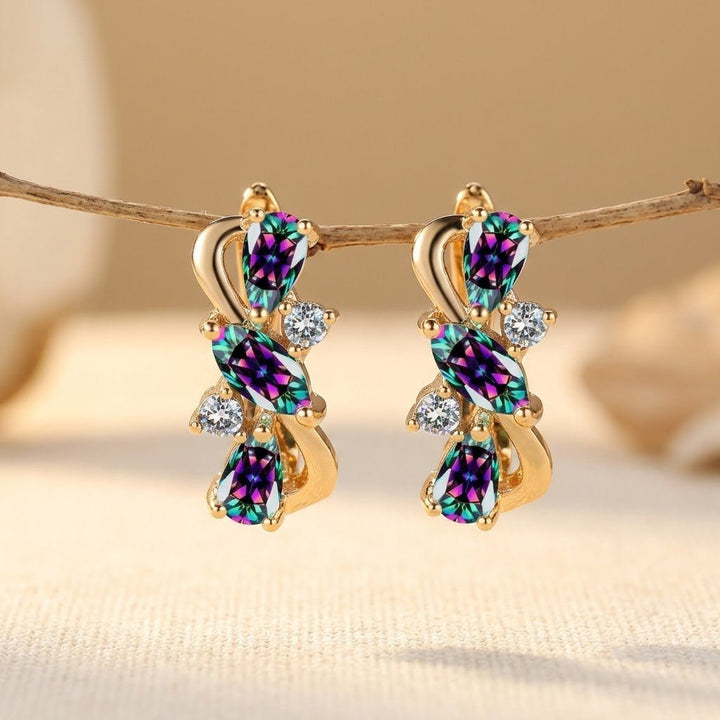 Luxurious Teardrop Marquise Cut Synthetic Earrings