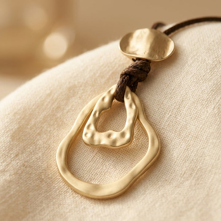 Bohemian Brown Leather Geometric Necklace