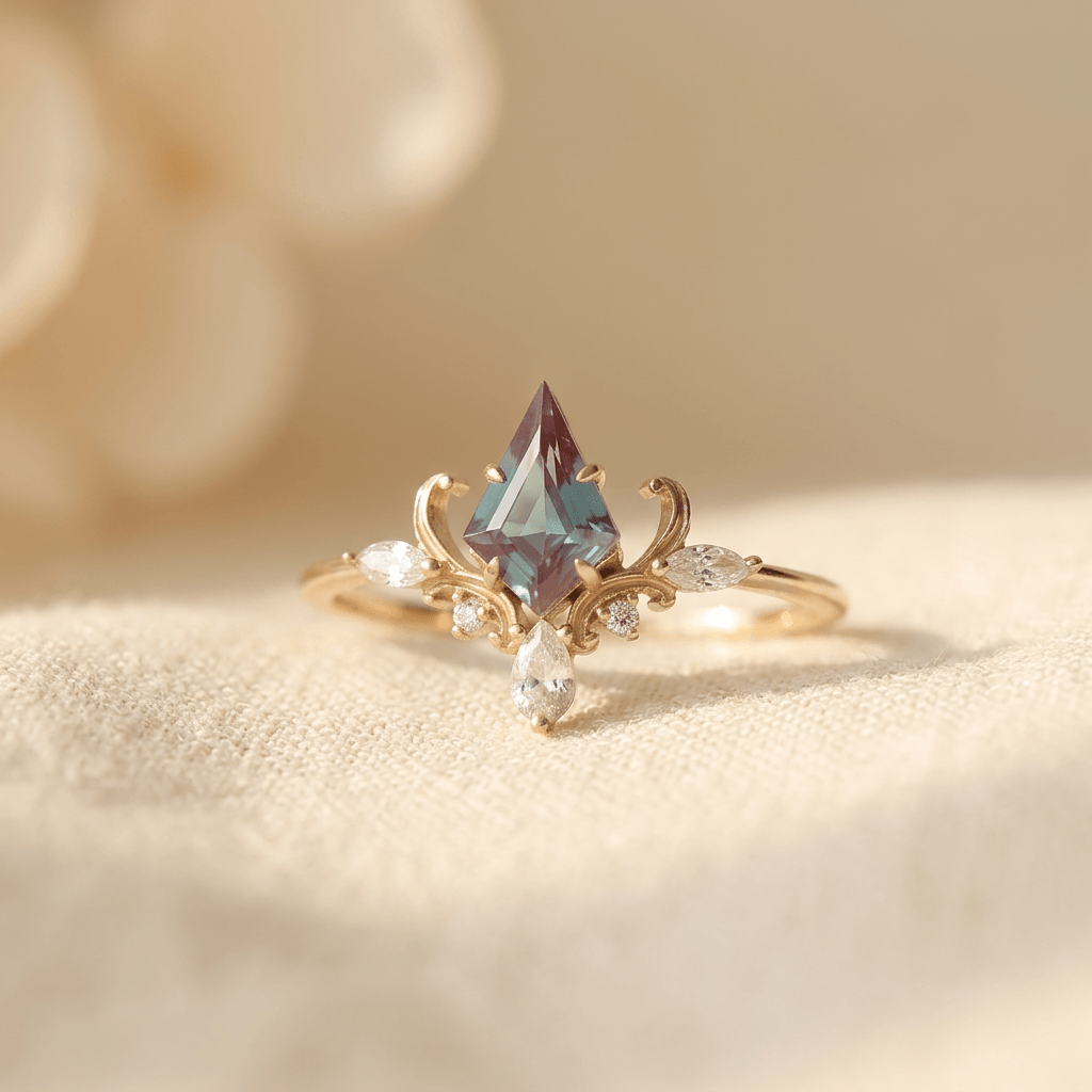Victoriaanse kroonring van goudkleurig sterling zilver