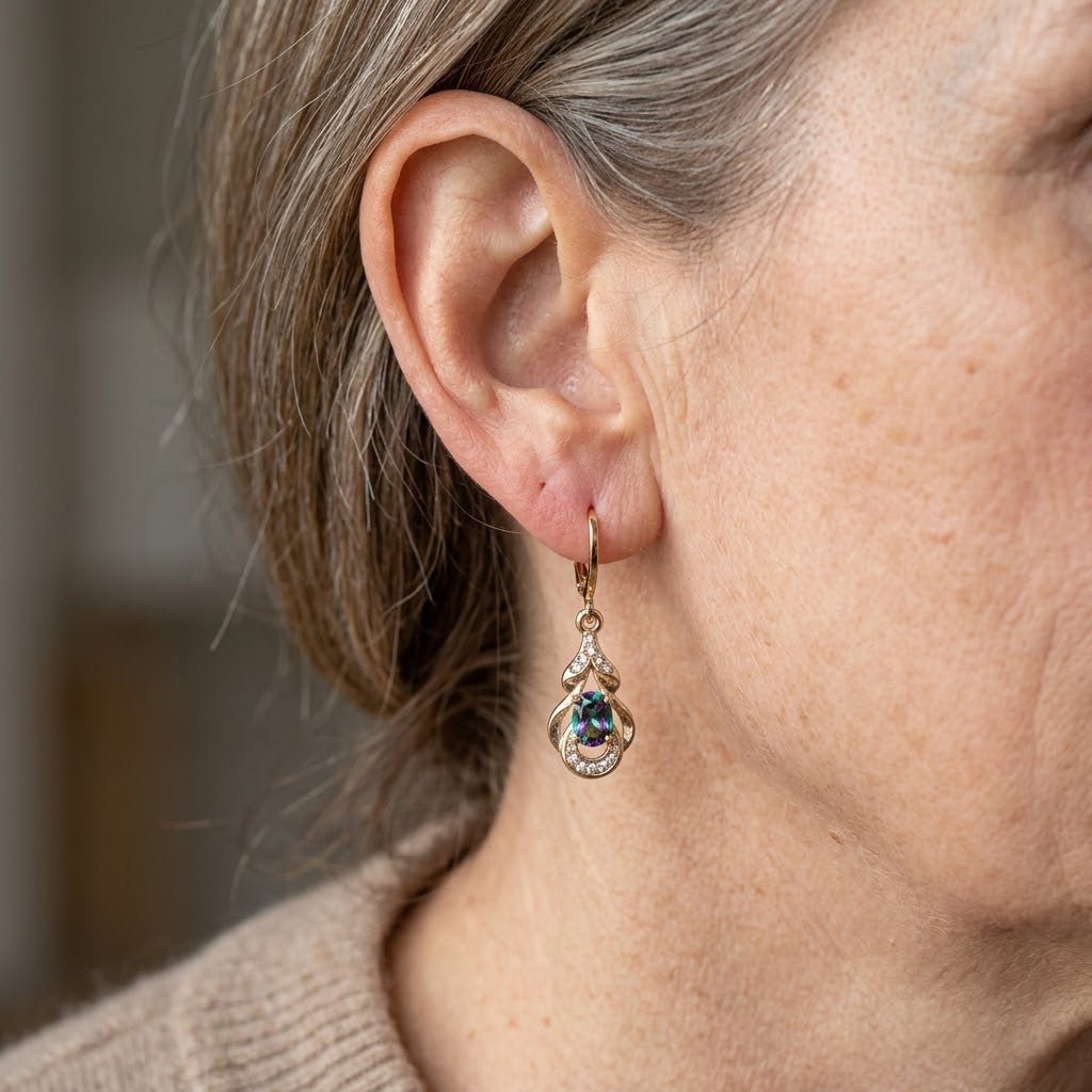 Geplateerde bohemien etnische oorhangers