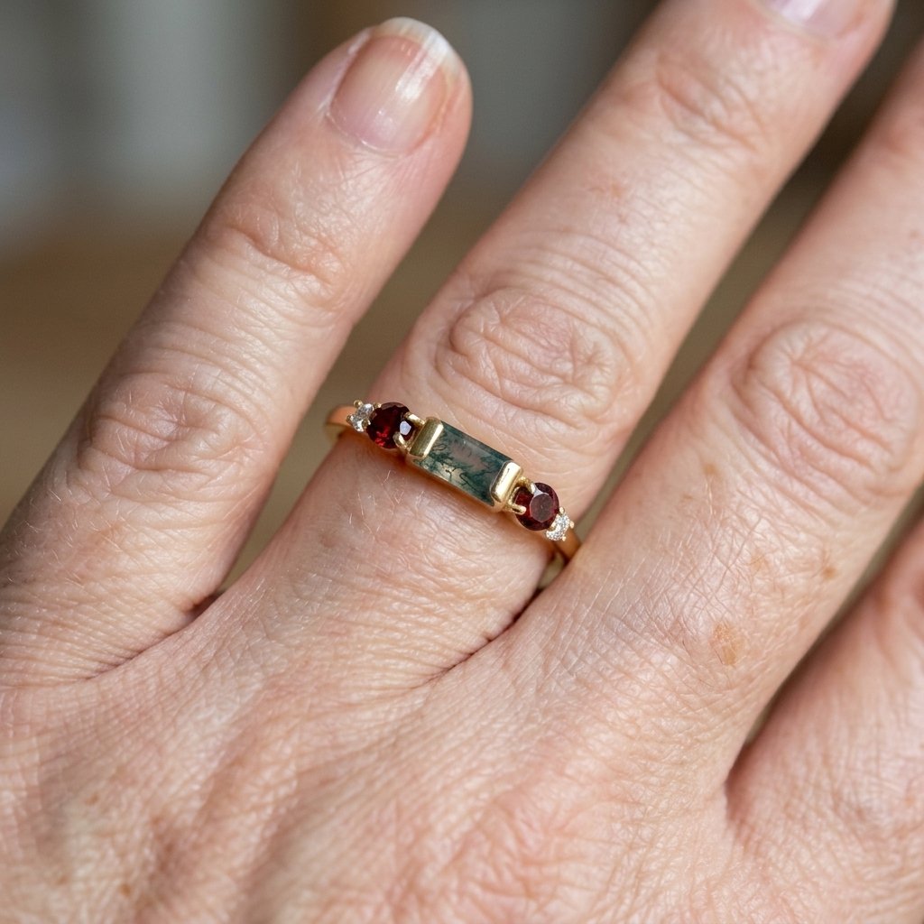 Elegante ring met rode zirkonia