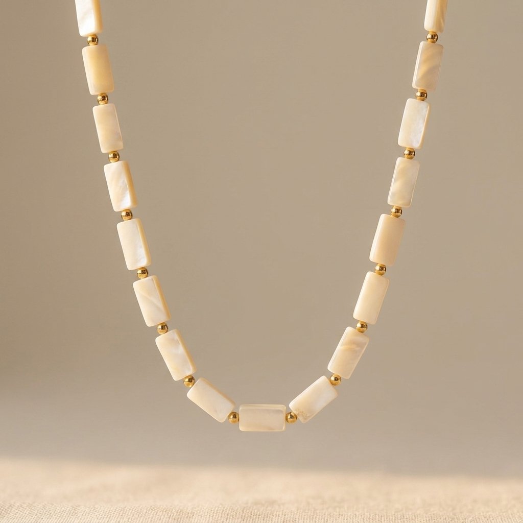 Natuursteen geometrische oceaan kralenketting
