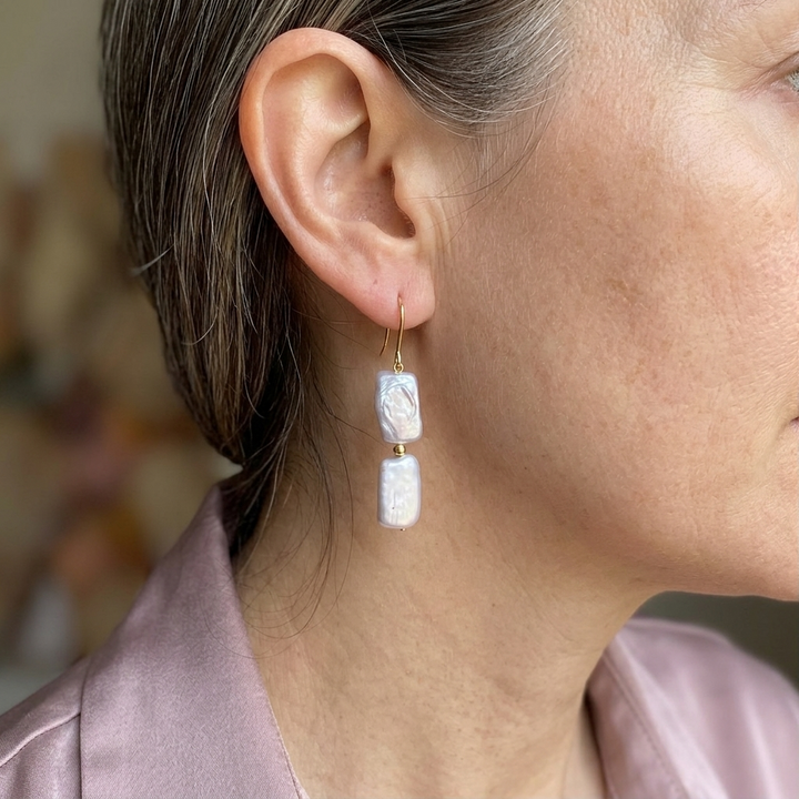 Handmade Baroque Pearl Hook Earrings
