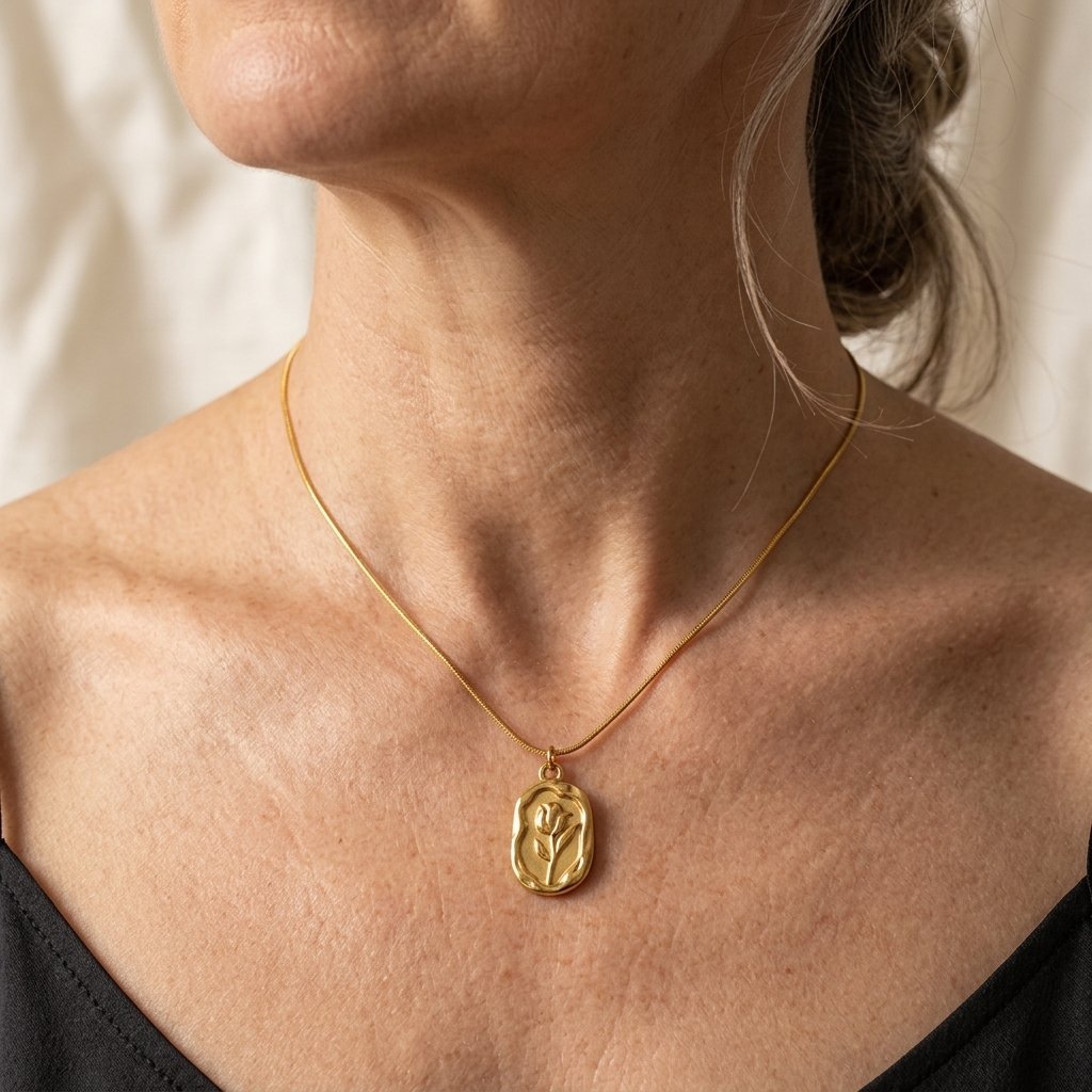 Roos tulp ketting met hanger